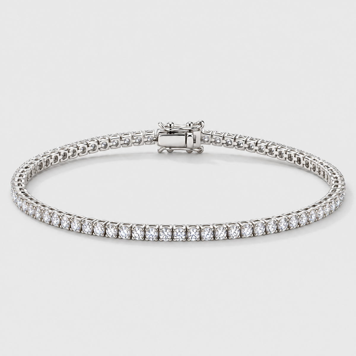 Thin Tennis Bracelet - Silver