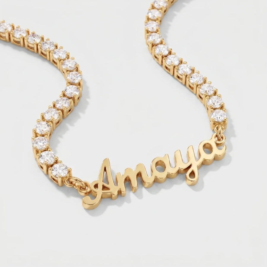 Personalised jewellery including name necklaces and custom rings by Monrich