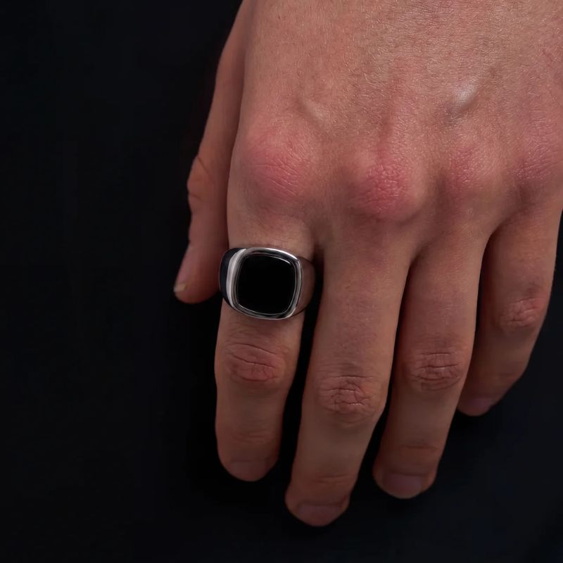 Schwarzer Stein Ring