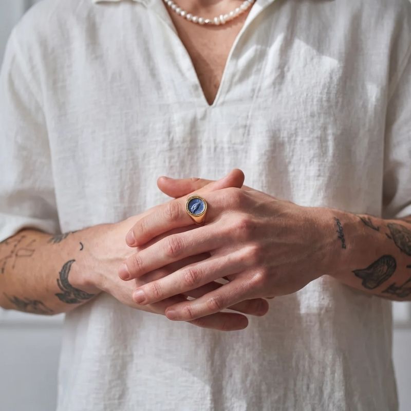 Seiten Smaragd Ring