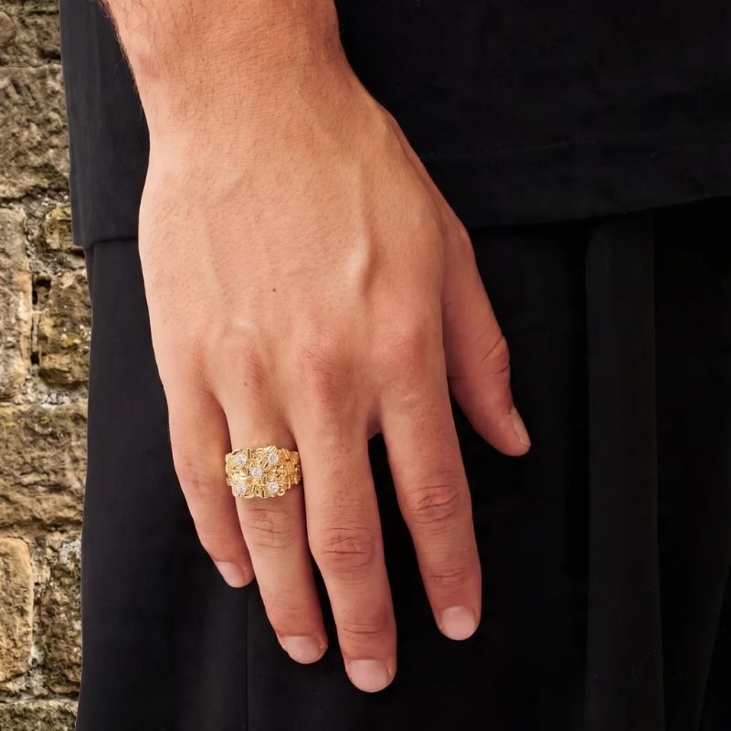 Seiten Smaragd Ring