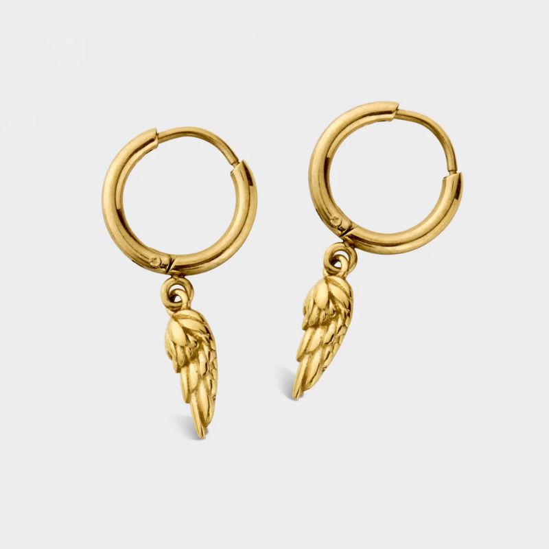 Flügel Gold Ohrringe