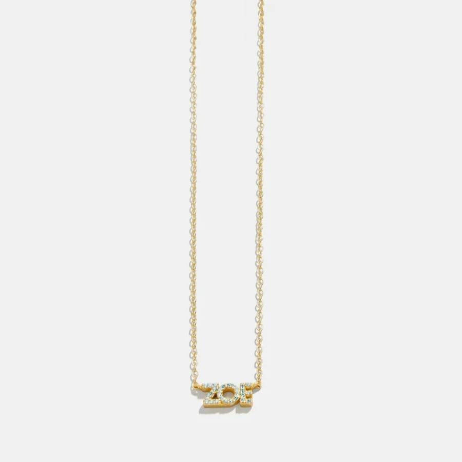 Colour Theory Birthstone Name Necklace#Birthstone_March - Aquamarine