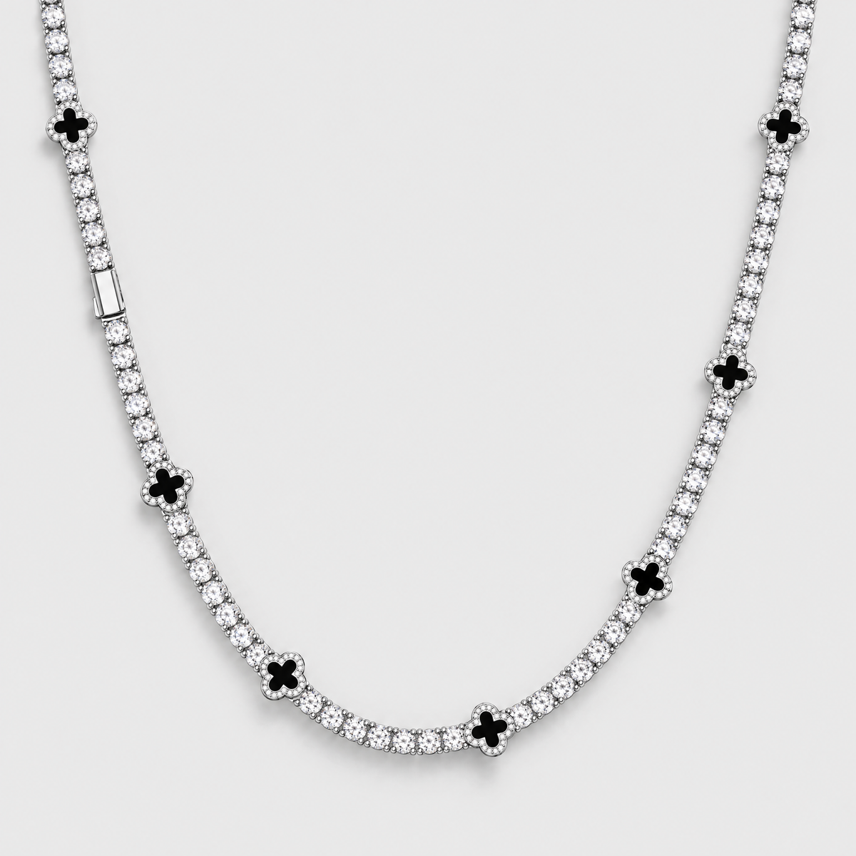 Noir Clover Tennis Chain - 4mm