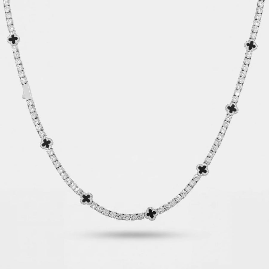 Noir Clover Tennis Kette - 4mm