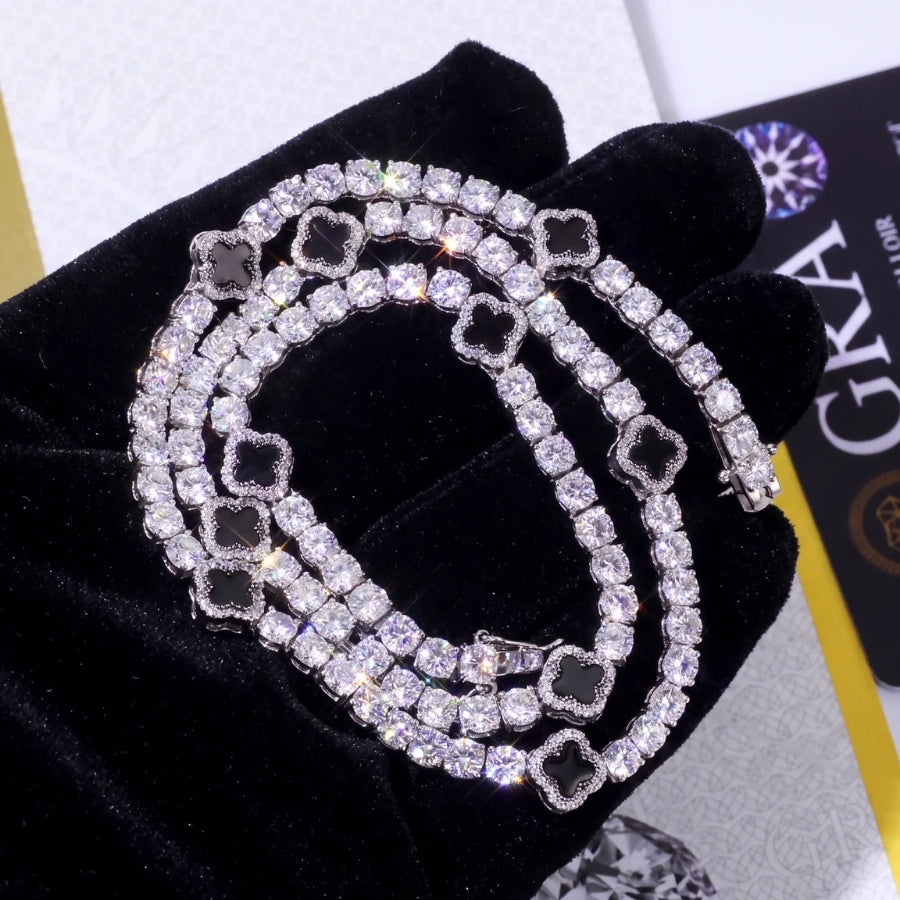 Noir Clover Tennis Kette - 4mm