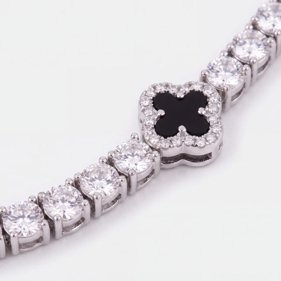Noir Clover Tennis Kette - 4mm