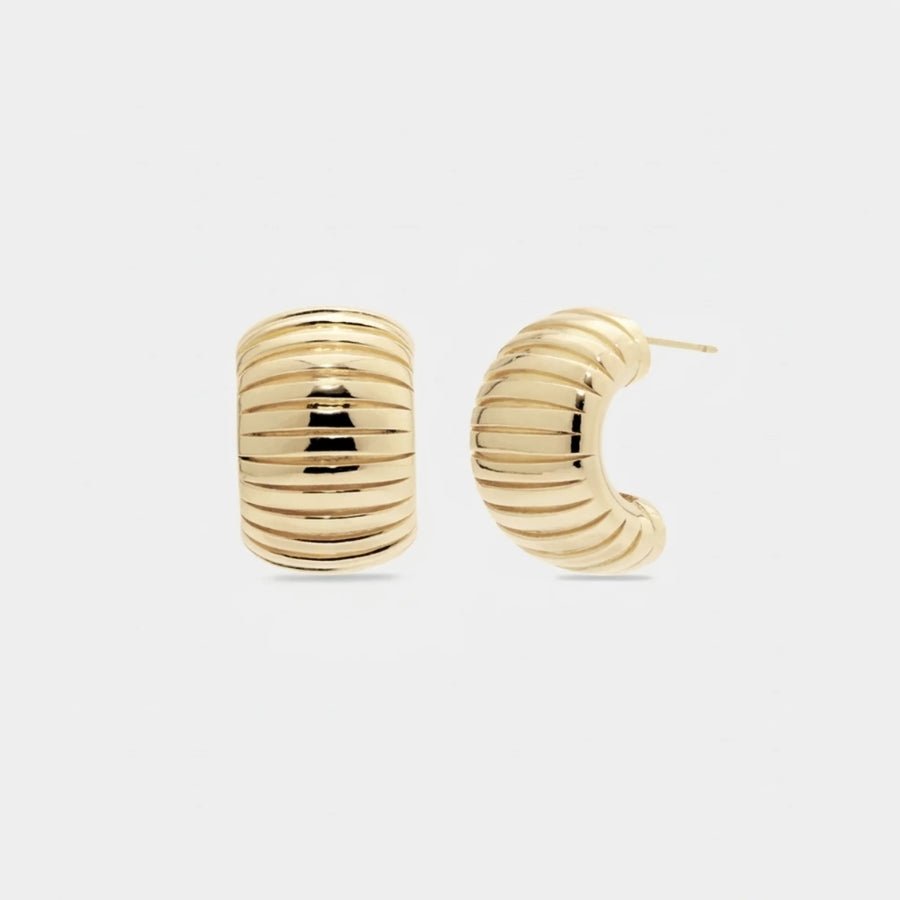 The Strata Hoops in 18K gold or silver finish