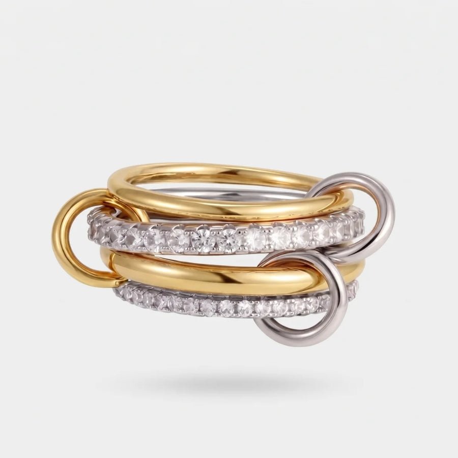 Two-Tone Multi-Band Ring in 18K gold